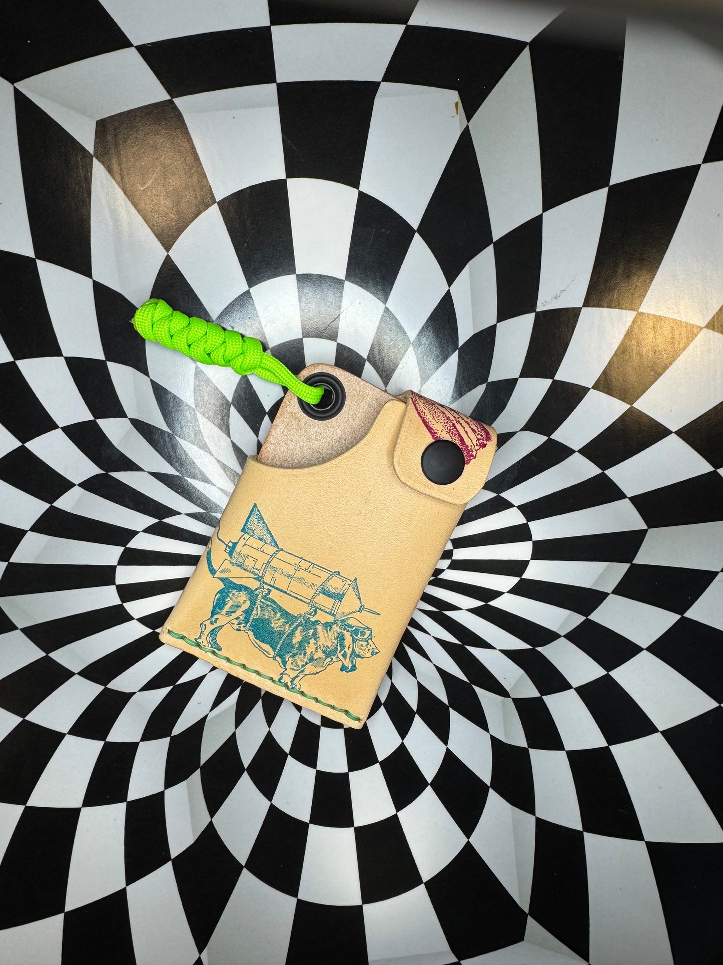 Front pocket wallet! Hand sewn leather paracord rugged card & cash case! Slim minimalist