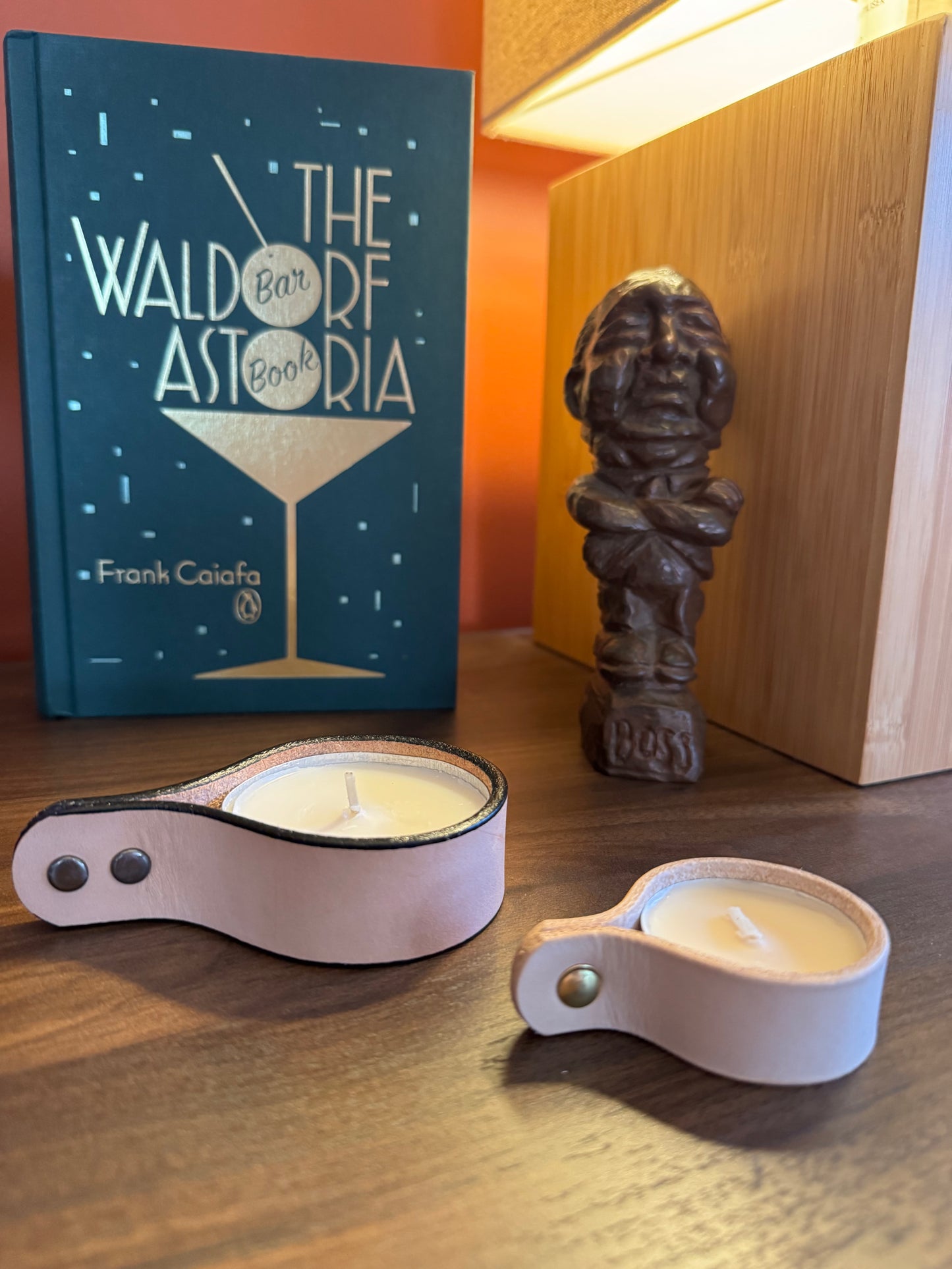 Candle holders! Leather candle holders that is! Bright fun colored votive tea light