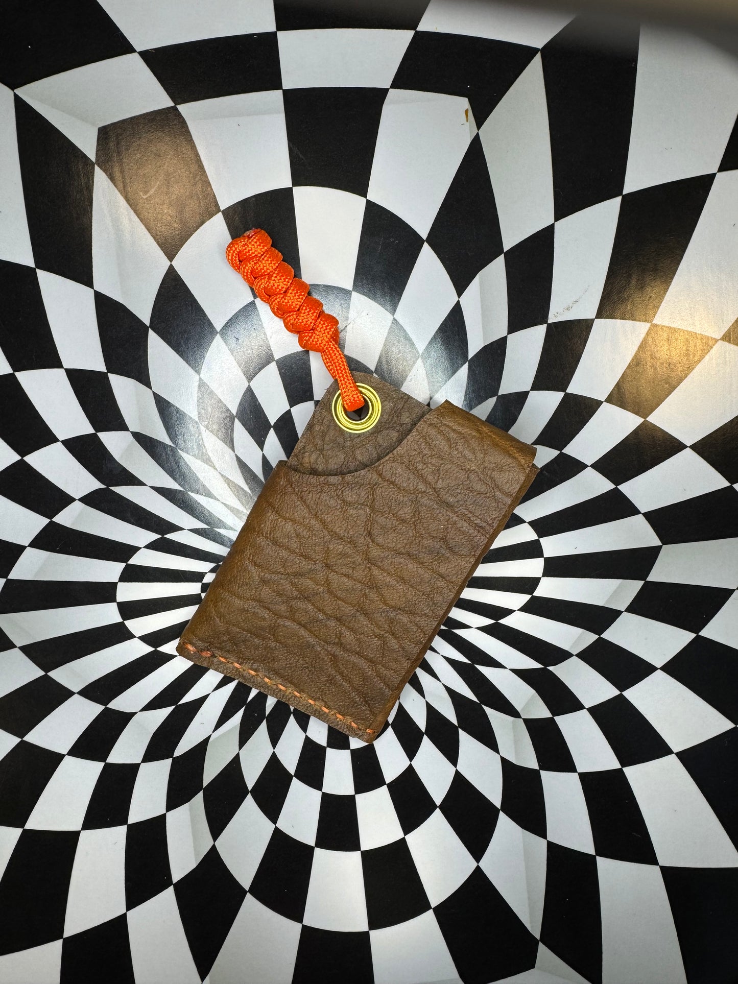 Front pocket wallet! Hand sewn leather paracord rugged card & cash case! Slim minimalist