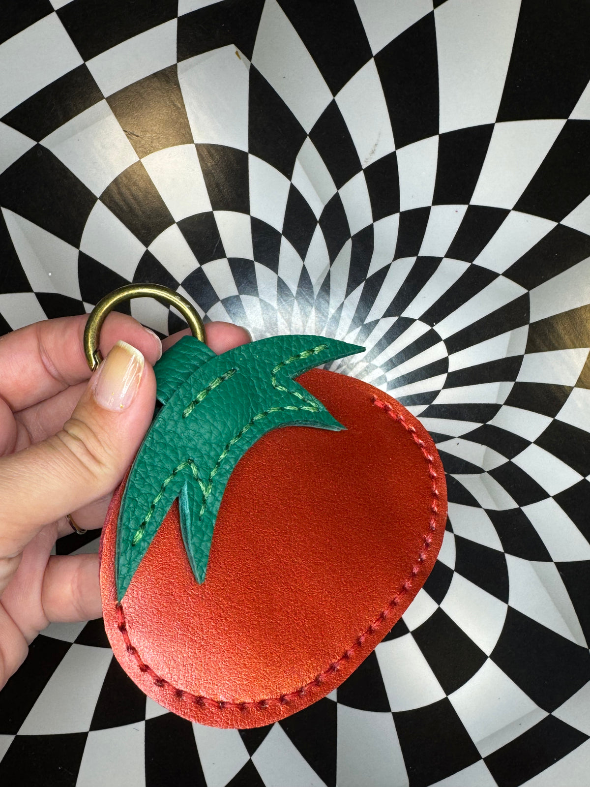 Tomato Leather Card Holder | Handmade Leather Coin & Card Pouch