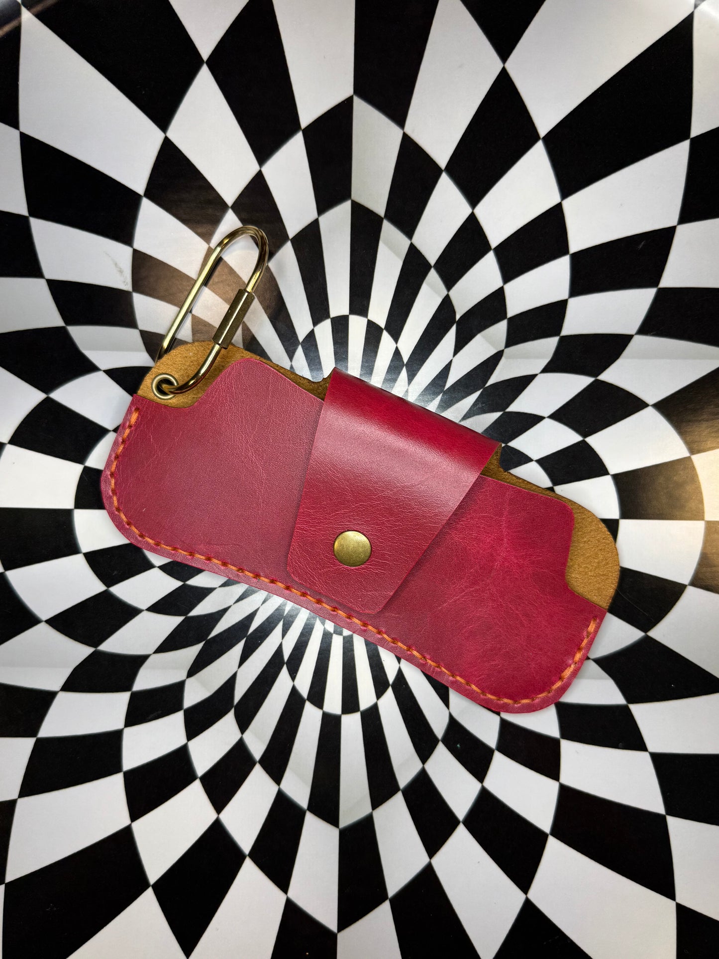 Glasses case! Hand sewn leather sunglasses holder!