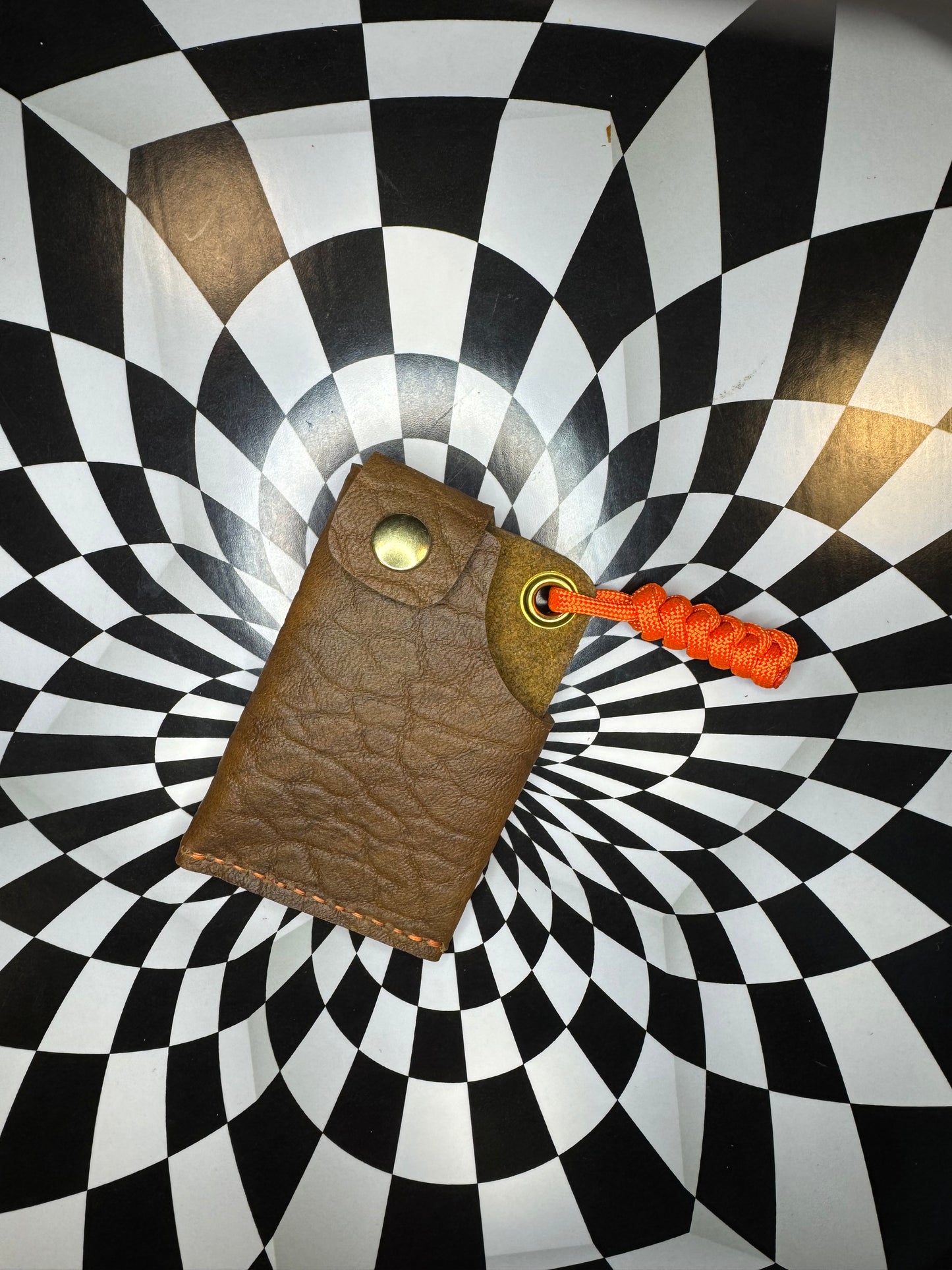 Front pocket wallet! Hand sewn leather paracord rugged card & cash case! Slim minimalist