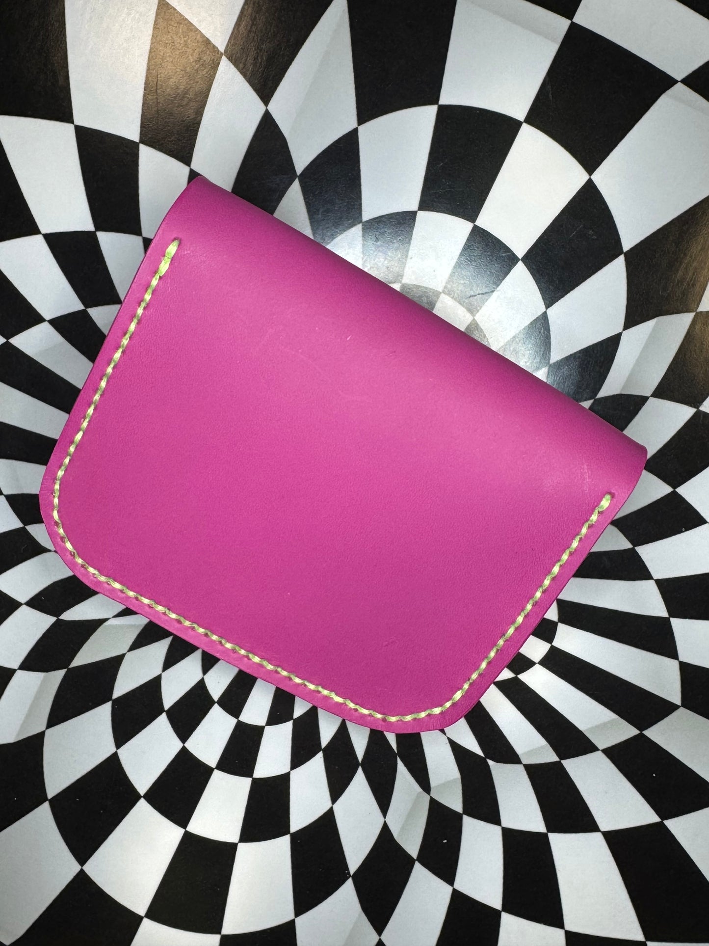A-Cakes snap pouch wallet! Hand sewn leather unisex multipurpose case