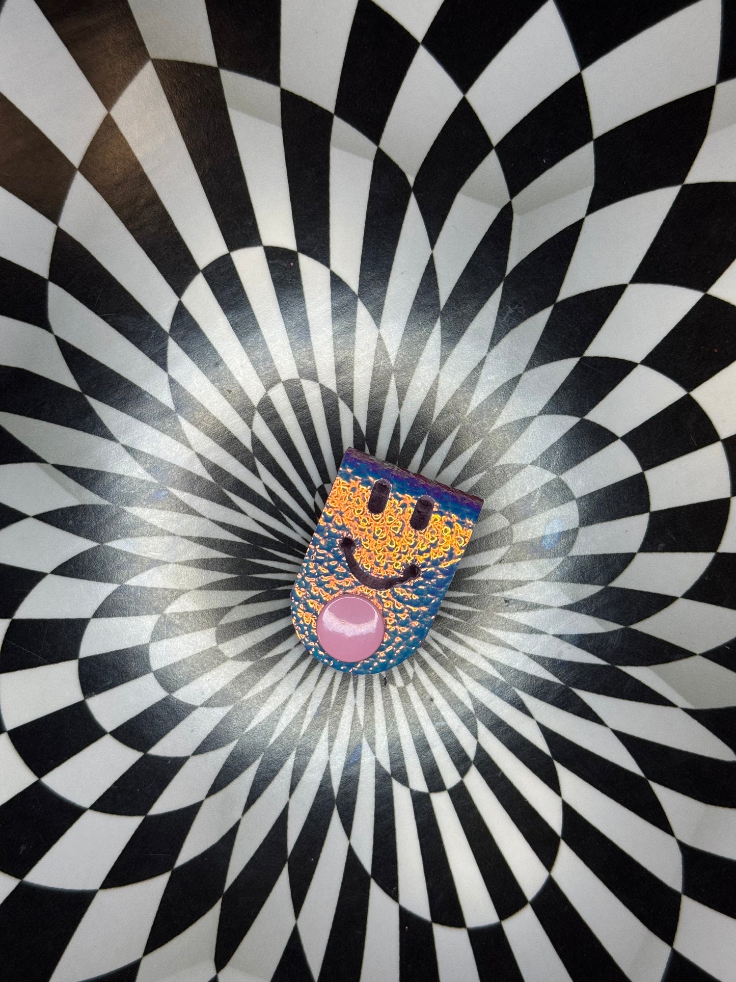 Cord creepers!! (Keepers) Happy smiley face leather strap charms!