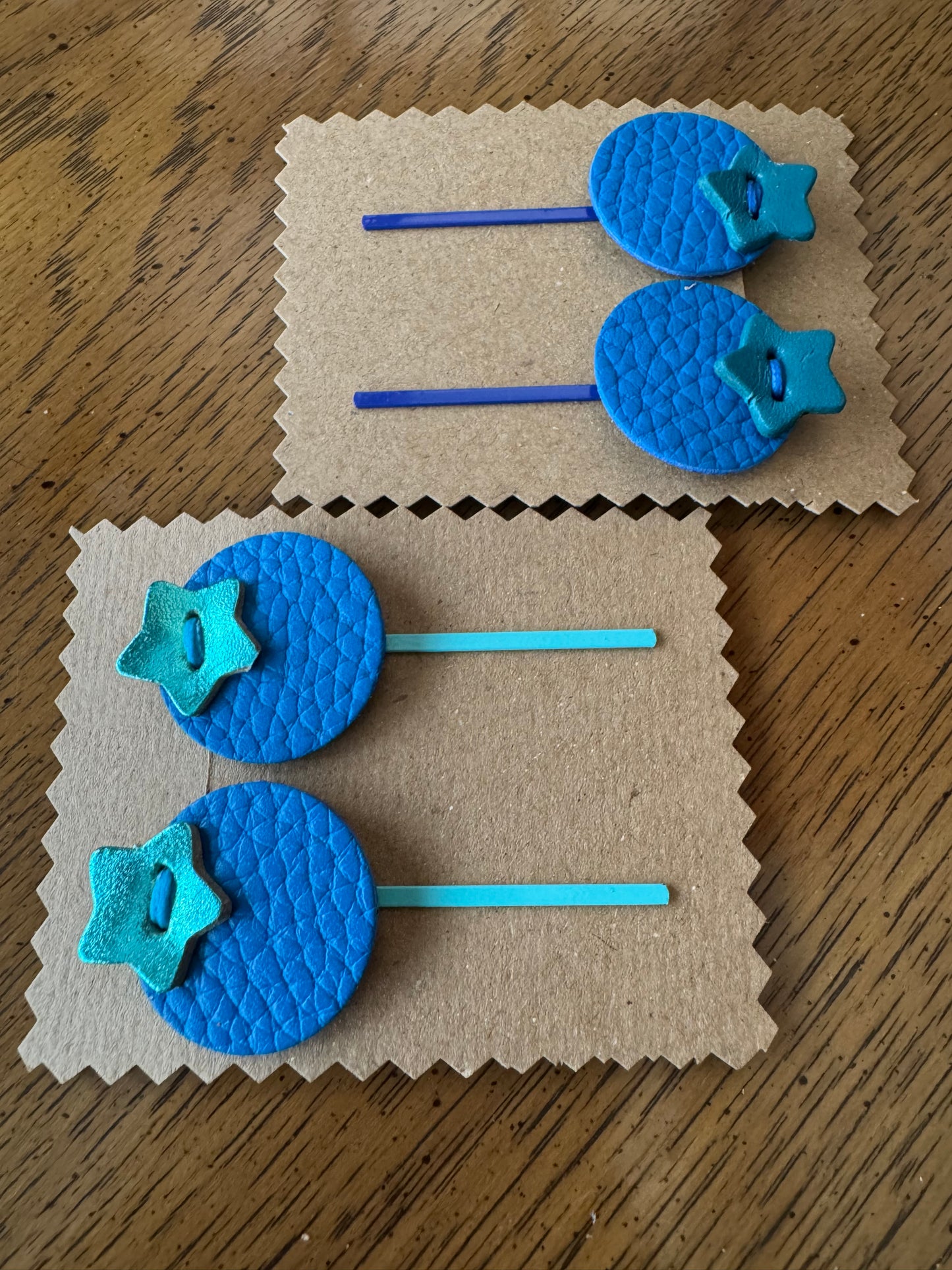 Leather blueberry Hair Clips | Handmade fruit Bobby Pins & Barrettes
