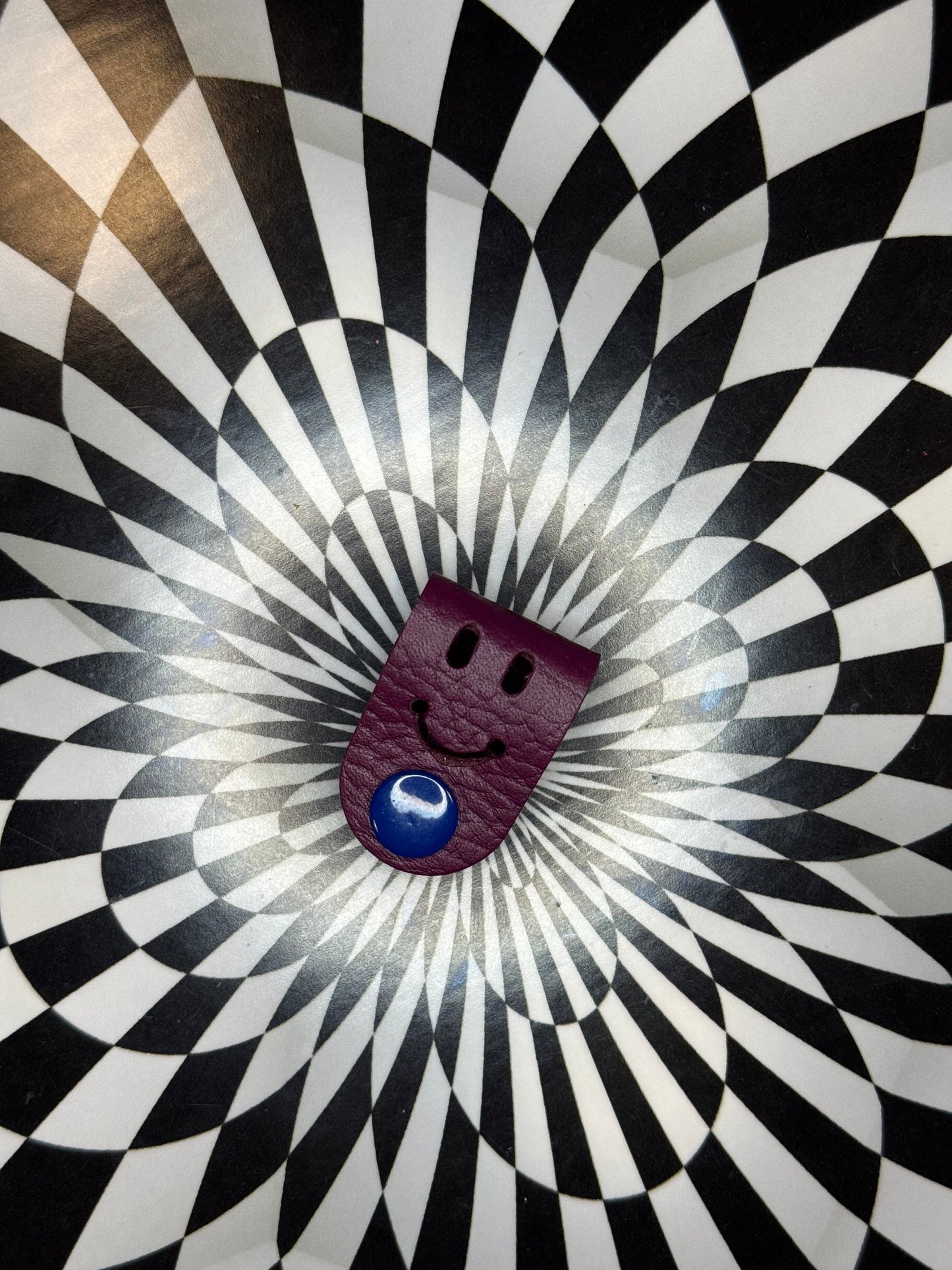 Cord creepers!! (Keepers) Happy smiley face leather strap charms!