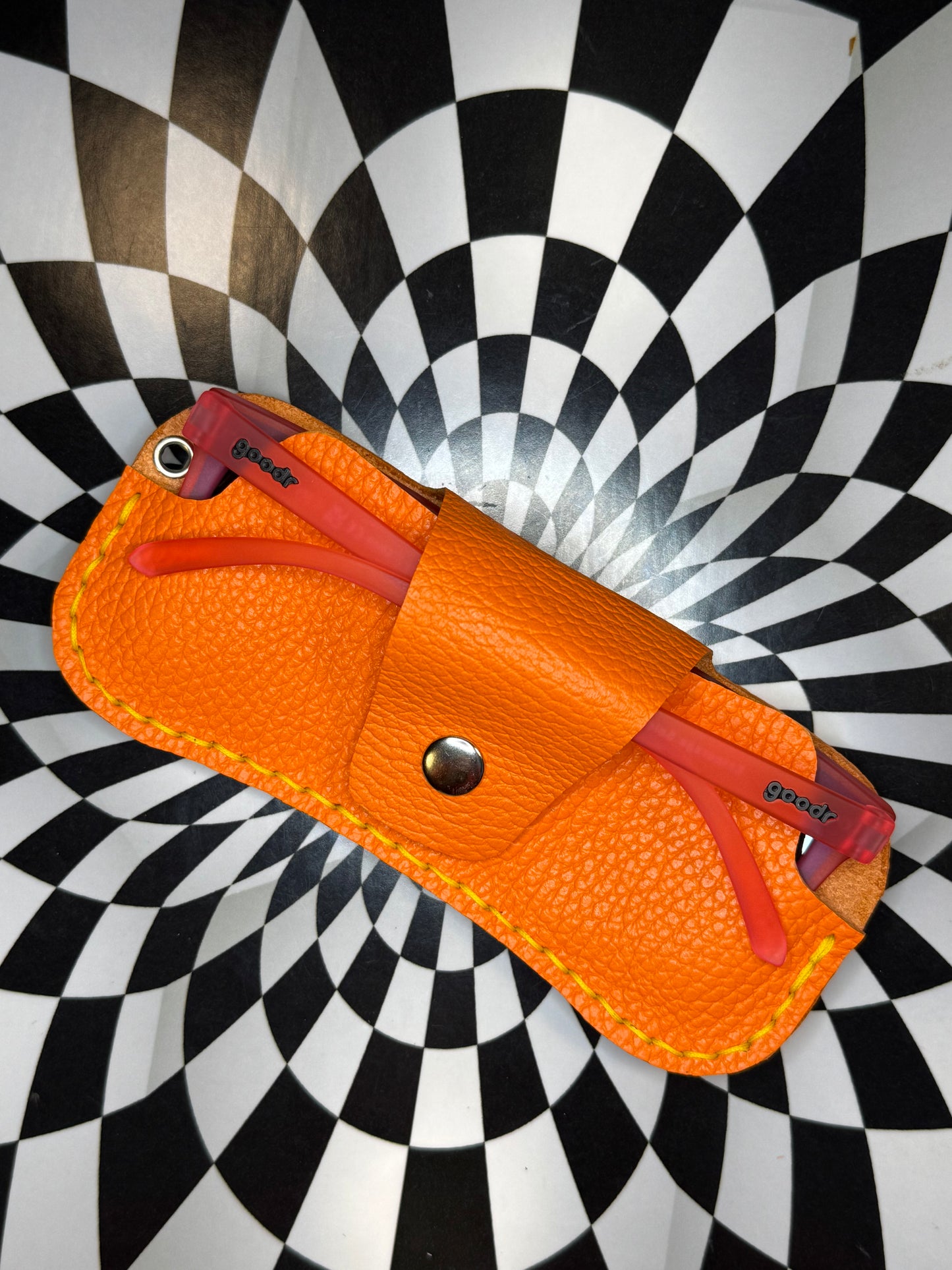 Glasses case! Hand sewn leather sunglasses holder!