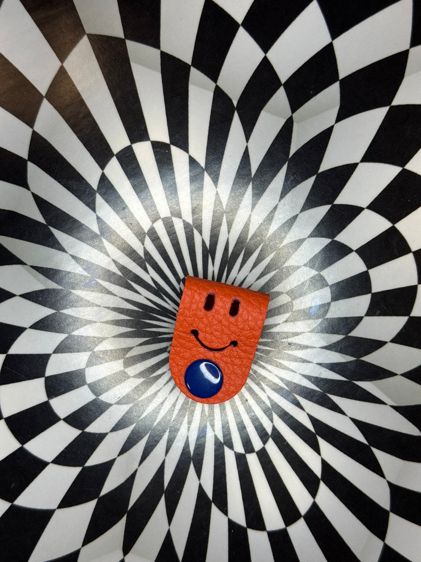 Cord creepers!! (Keepers) Happy smiley face leather strap charms!