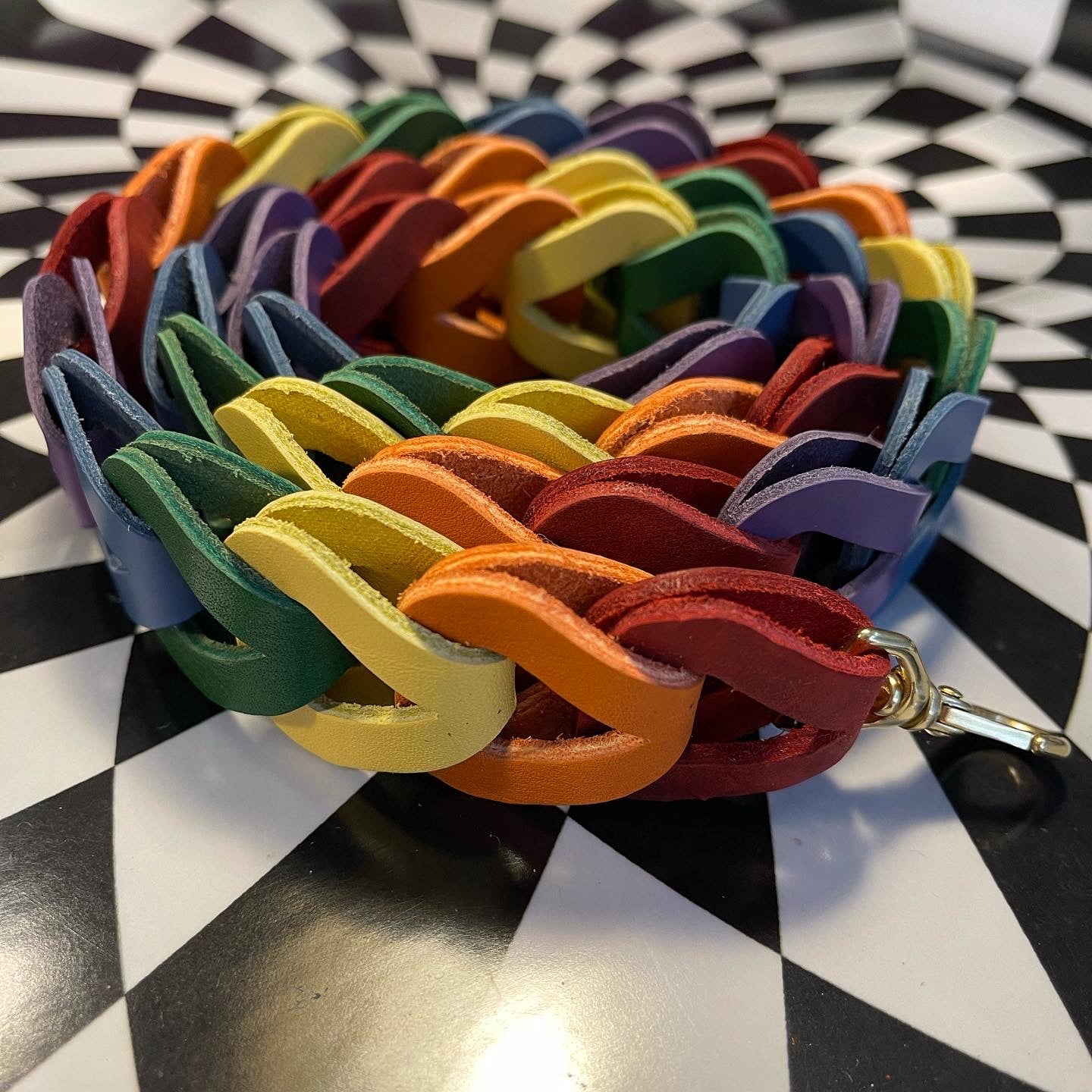 Straps! Handmade rainbow leather replacement bag strap!
