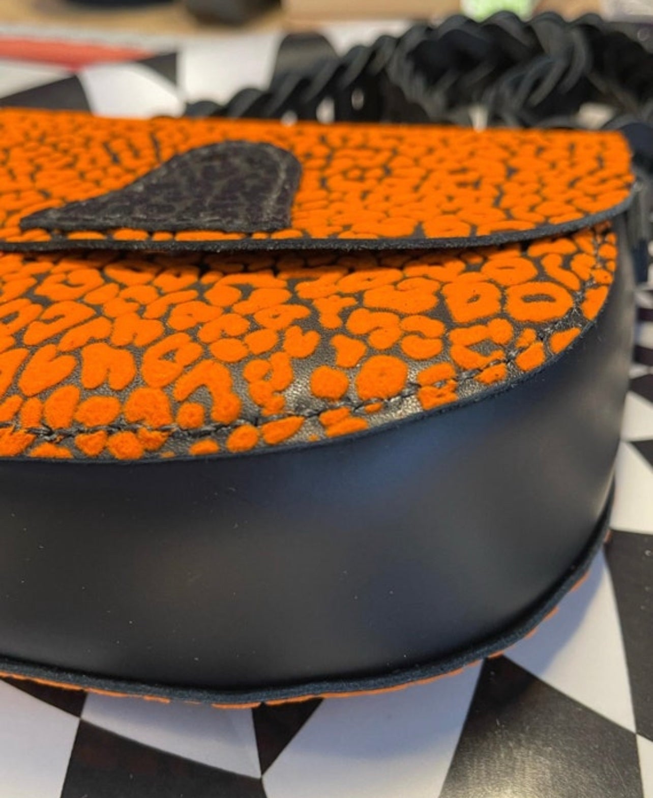 Ghost themed hand sewn saddle bag! Spooky edition