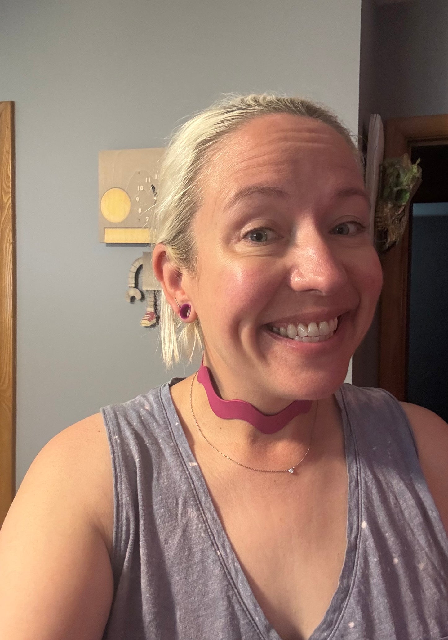 Handmade Wavy Leather Choker Necklace | Adjustable Statement Collar