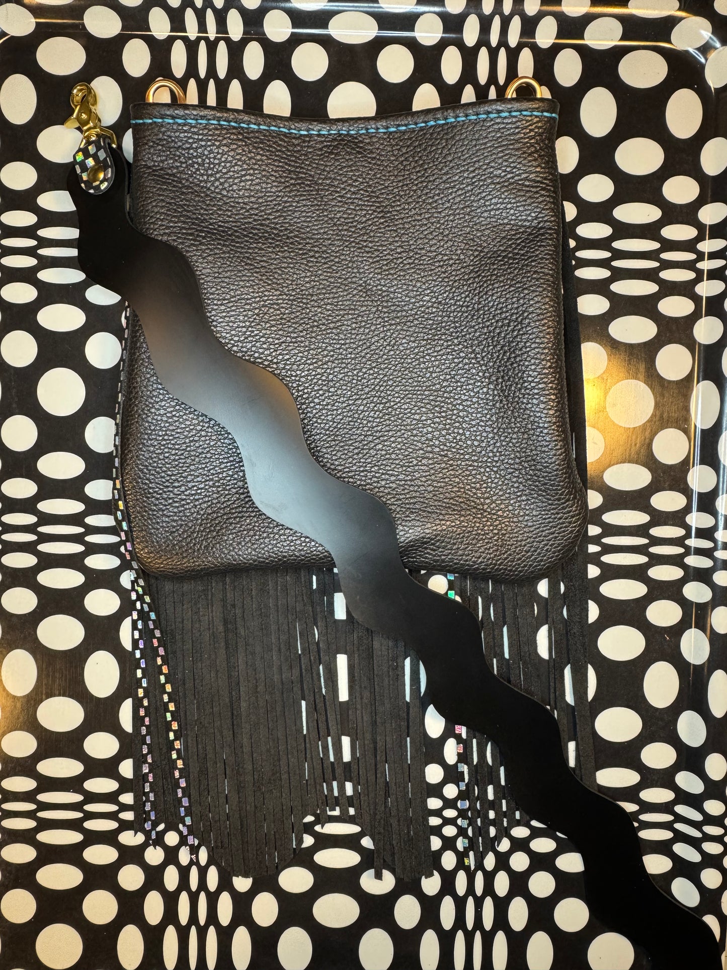 Candi A$$ hand sewn leather fringe crossbody bag! Soft cowhide rocker chic purse