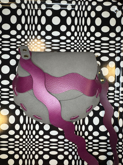 wavy saddle bag handmade leather crossbody