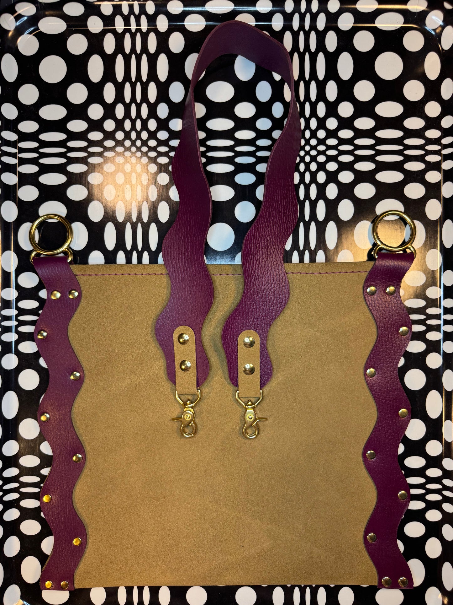 Neen wavy messenger bag! Suede maximalist dopamine shoulder purse or crossbody! OOAK