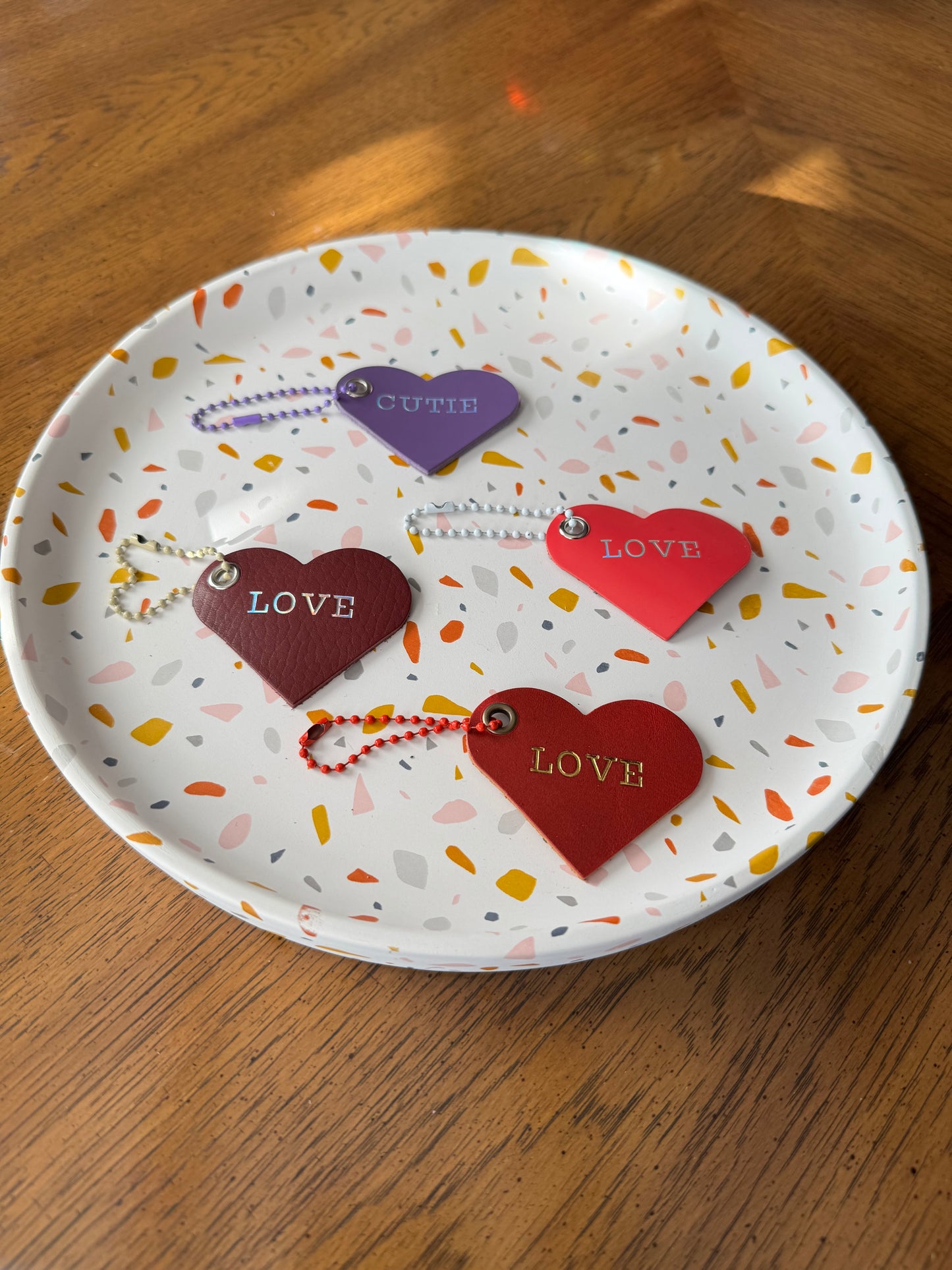 Gold foiled heart keychains! LOVE! Or MEH. EW.
