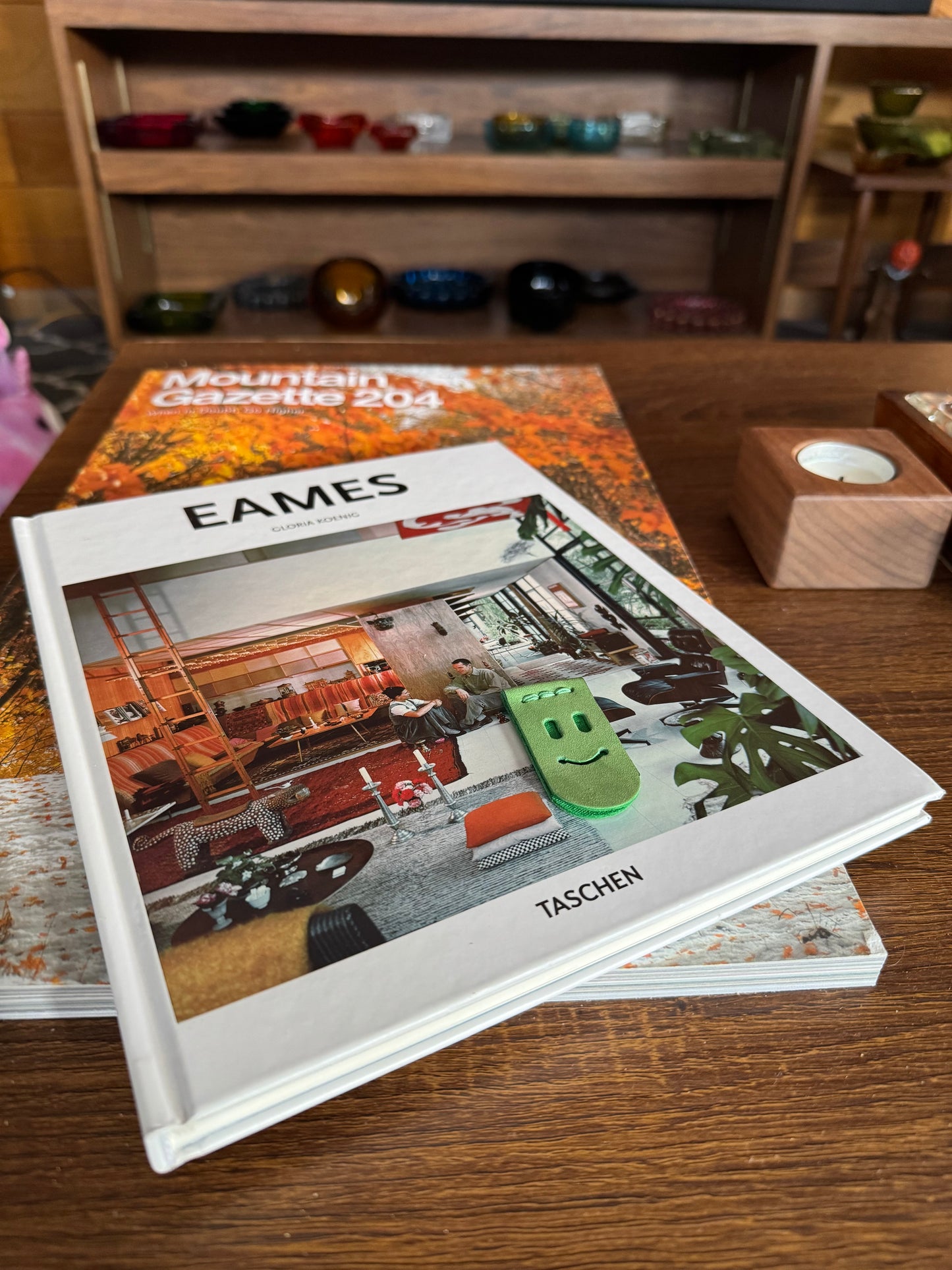 Book creeper Leather happy (or sad) face bookmark! Handmade