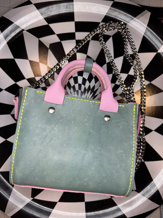 ZuZu top handle mini tote! Hand sewn leather purse