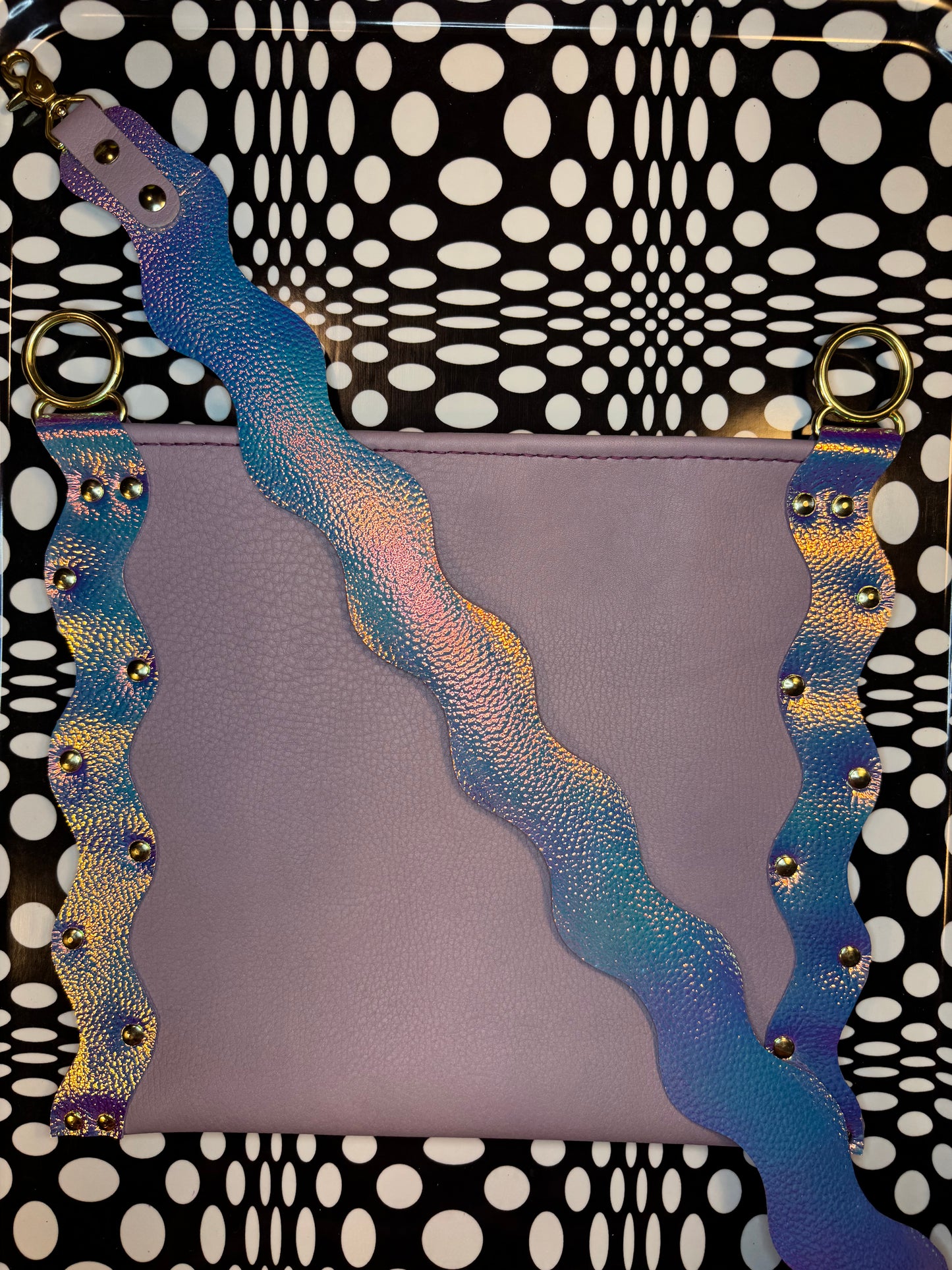 Neen wavy messenger bag! Suede maximalist dopamine shoulder purse or crossbody! OOAK