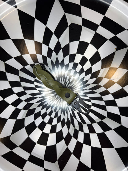 Leather mystery braid carabiner keychain!