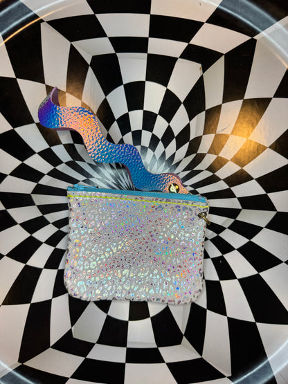 Wavy Wristlet “Joey” leather Zipper pouch!