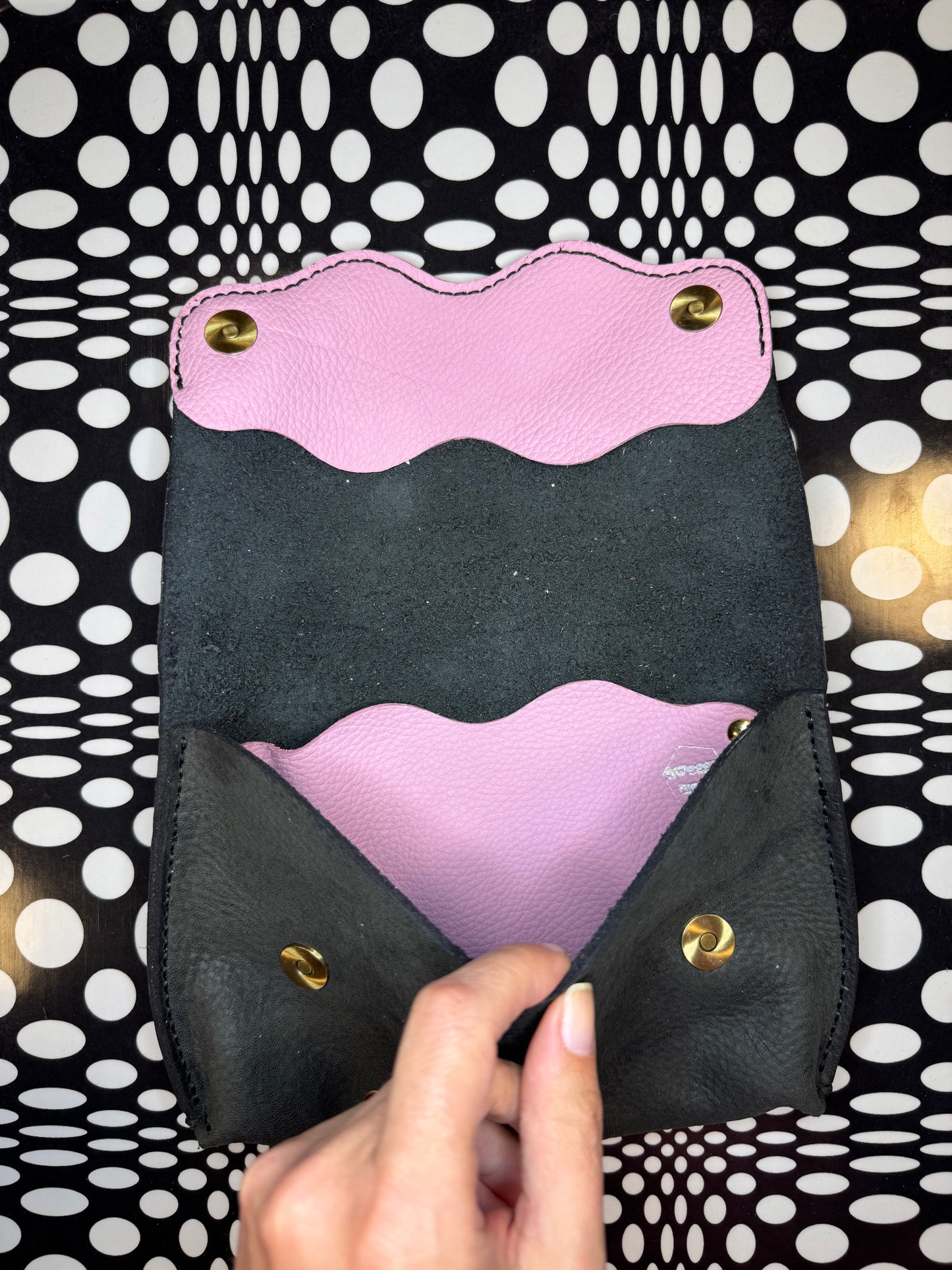 Love Bug Clip-On wavy Leather Bum Bag | Handmade hand sewn Leather Hip Bag