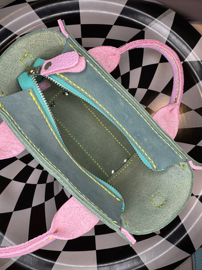 ZuZu top handle mini tote! Hand sewn leather purse