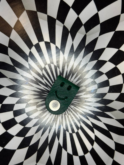 Cord creepers!! (Keepers) Happy smiley face leather strap charms!