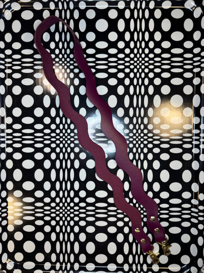 Handmade Wavy Leather Purse Strap – Colorful Replacement Bag Strap with Solid Brass Hardware