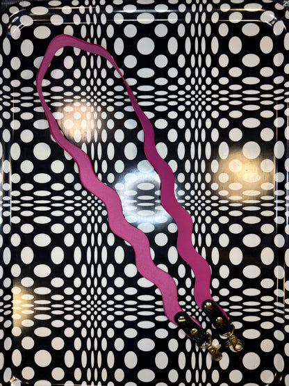 Handmade Wavy Leather Purse Strap – Colorful Replacement Bag Strap with Solid Brass Hardware