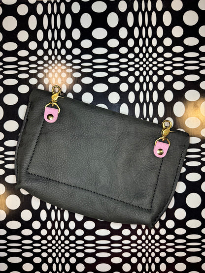 Love Bug Clip-On wavy Leather Bum Bag | Handmade hand sewn Leather Hip Bag