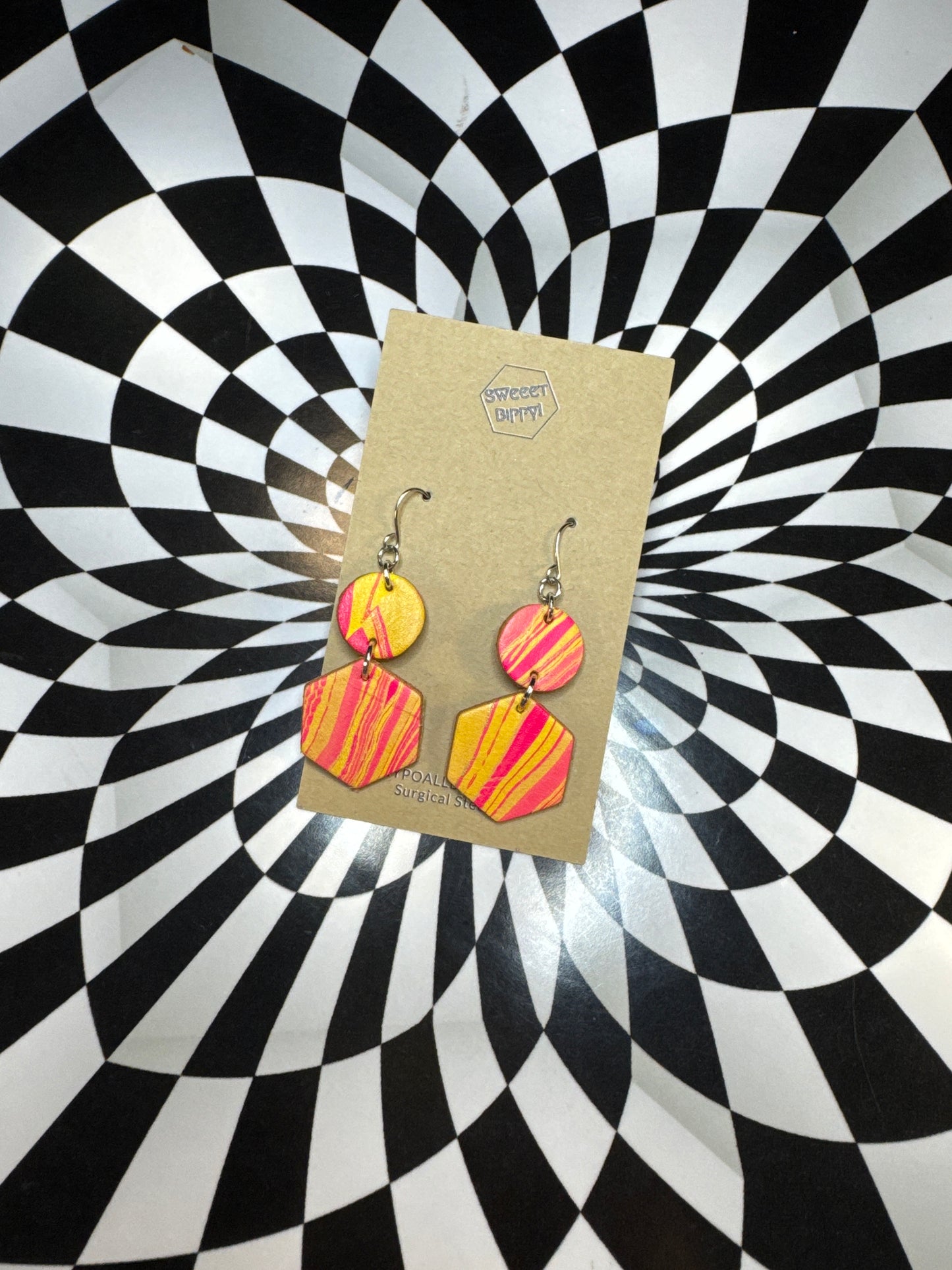 Sexy Hexies leather hexagon earrings! Dangle or stud earrings!