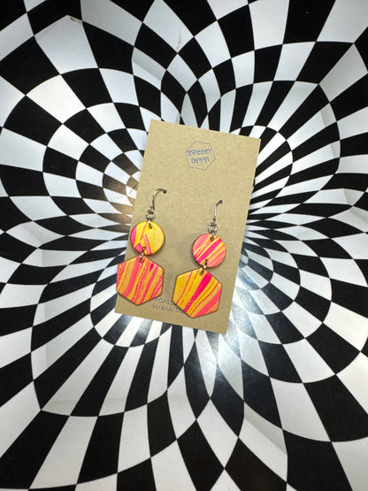 Sexy Hexies leather hexagon earrings! Dangle or stud earrings!