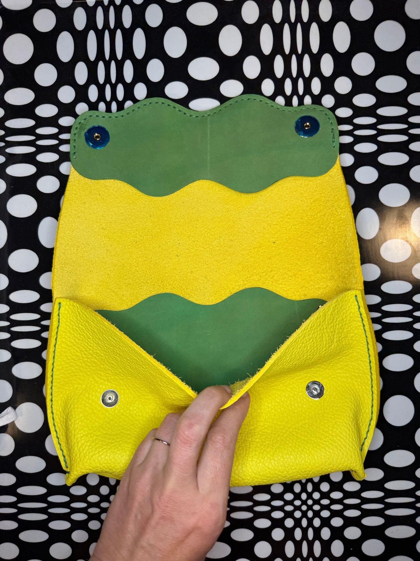 Love Bug Clip-On wavy Leather Bum Bag | Handmade hand sewn Leather Hip Bag
