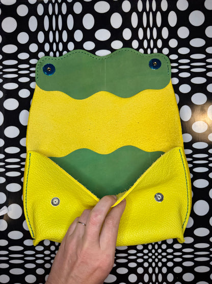 Love Bug Clip-On wavy Leather Bum Bag | Handmade hand sewn Leather Hip Bag