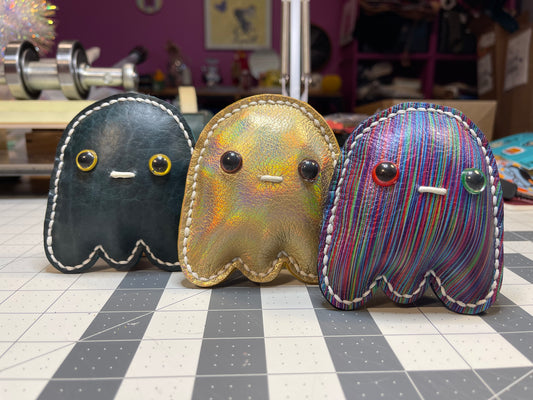 Breit-eyes Ghosts! Hand sewn leather novelty ghost babies!