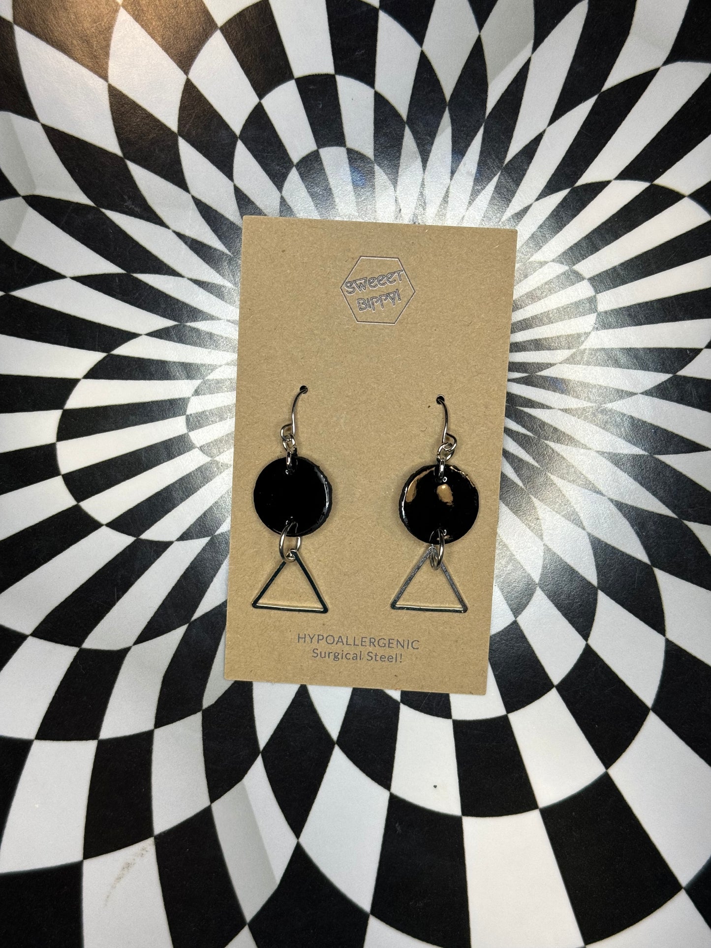 Triangle or hoop unique Leather earrings! Minimalist design