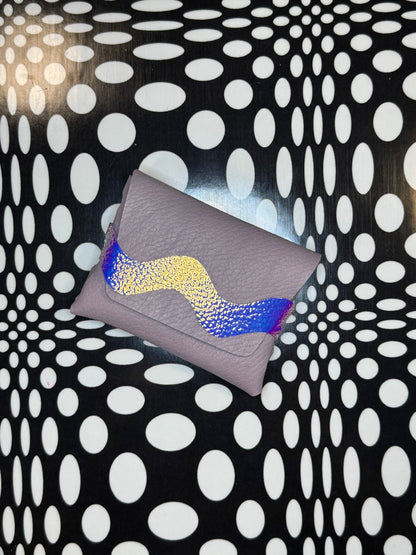 Wavy Gravy colorful leather wallet - handmade no sew leather wallet