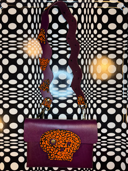 One-of-a-Kind Skull Leather Bag – Handmade Ghost Strap Crossbody!