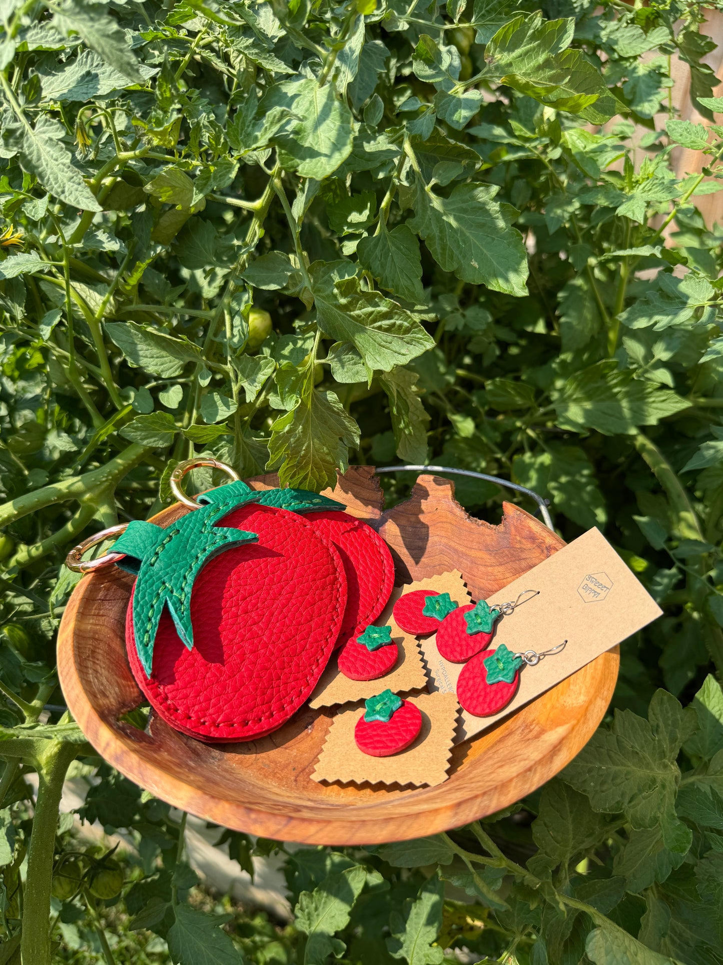 Tomato Leather Earrings | Handmade Vegetable Tanned Leather Earrings
