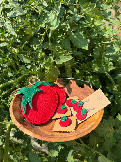 Tomato Leather Earrings | Handmade Vegetable Tanned Leather Earrings