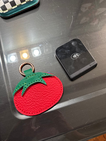 Tomato Leather Card Holder | Handmade Leather Coin & Card Pouch