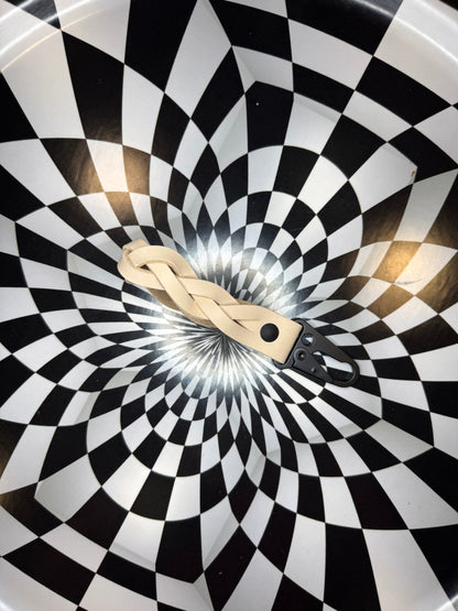 Leather mystery braid carabiner keychain!