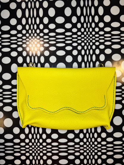 Love Bug Clip-On wavy Leather Bum Bag | Handmade hand sewn Leather Hip Bag