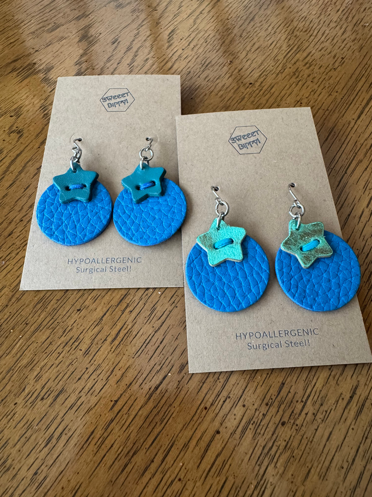 Blueberry Leather Earrings | Handmade fruit whimsy Leather Earrings