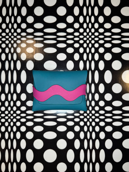 Wavy Gravy colorful leather wallet - handmade no sew leather wallet