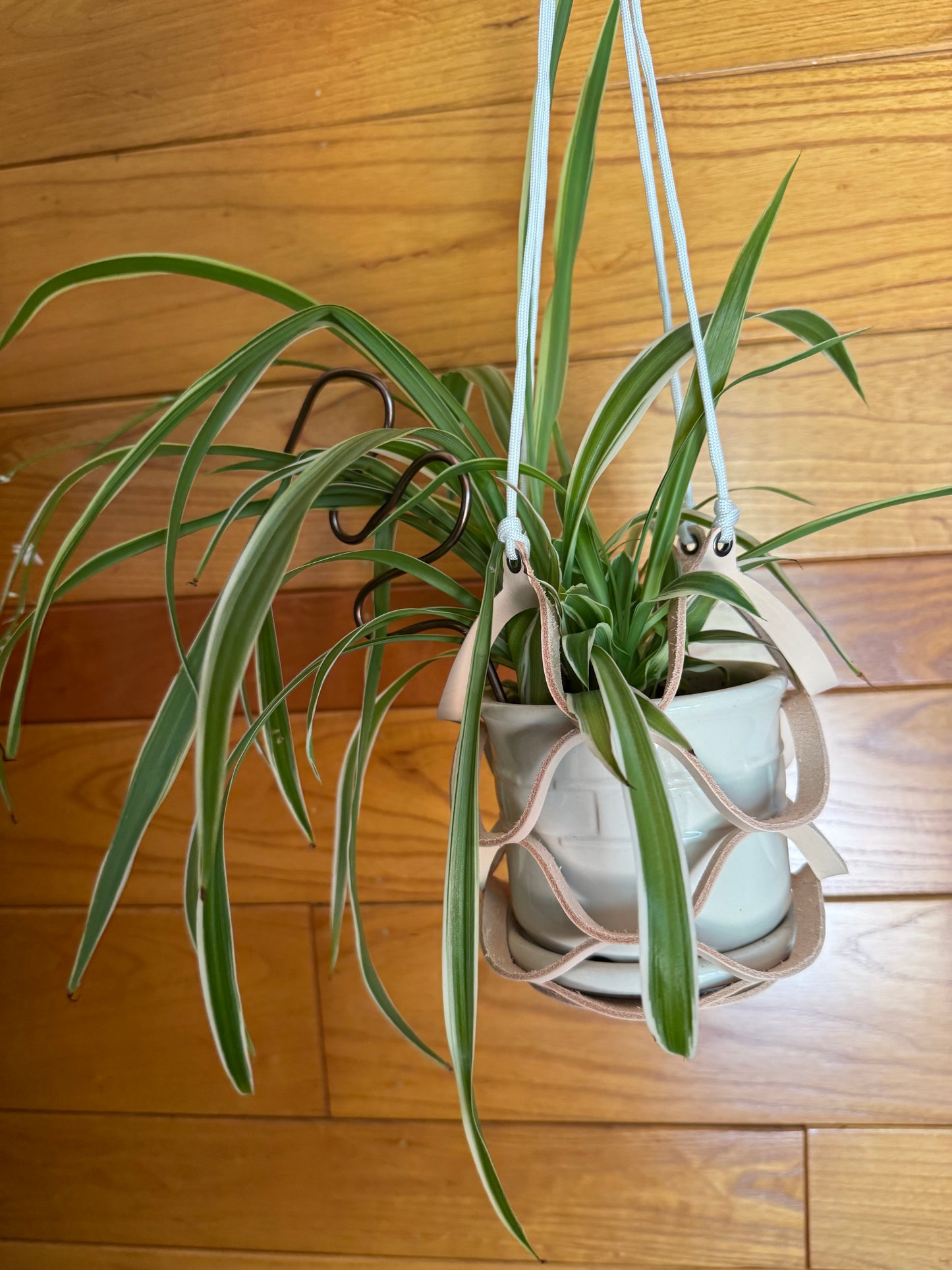 Handmade Leather Plant Hanger | Modern Hanging Planter Holder