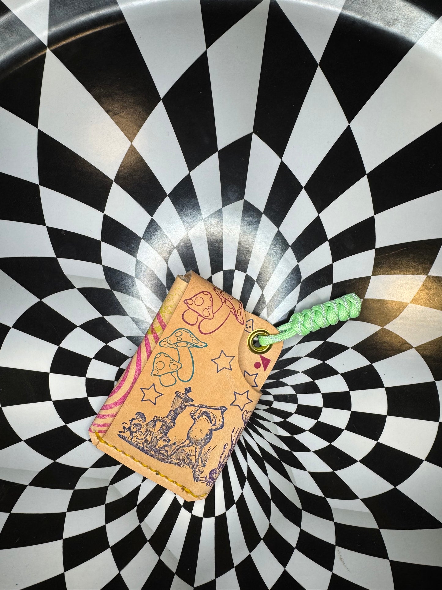 Front pocket wallet! Hand sewn leather paracord rugged card & cash case! Slim minimalist