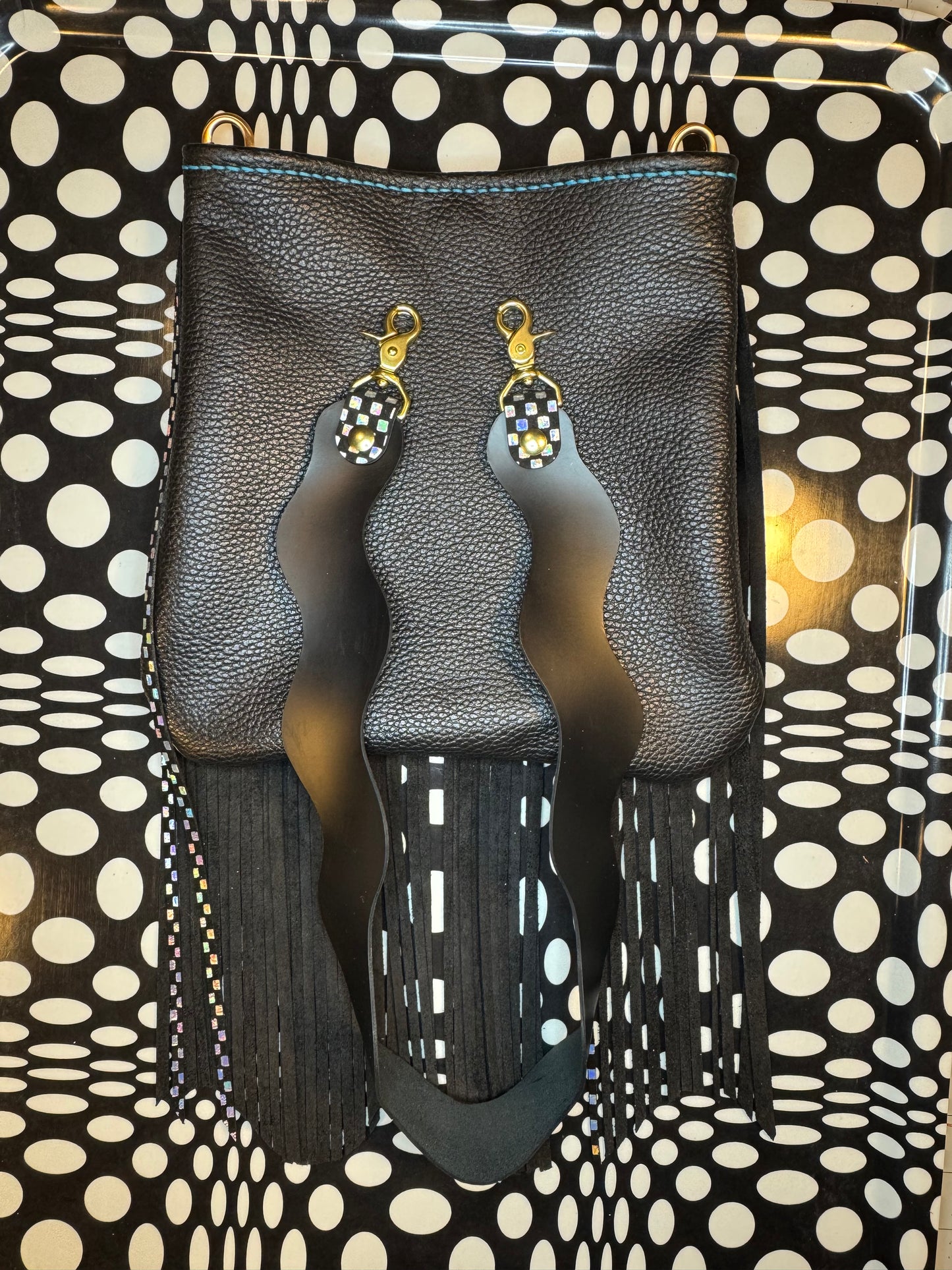 Candi A$$ hand sewn leather fringe crossbody bag! Soft cowhide rocker chic purse