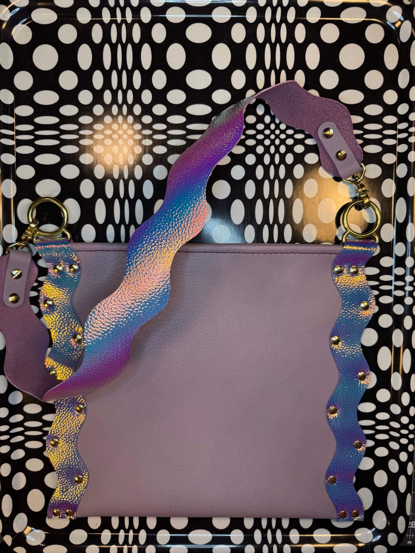 Neen wavy messenger bag! Suede maximalist dopamine shoulder purse or crossbody! OOAK