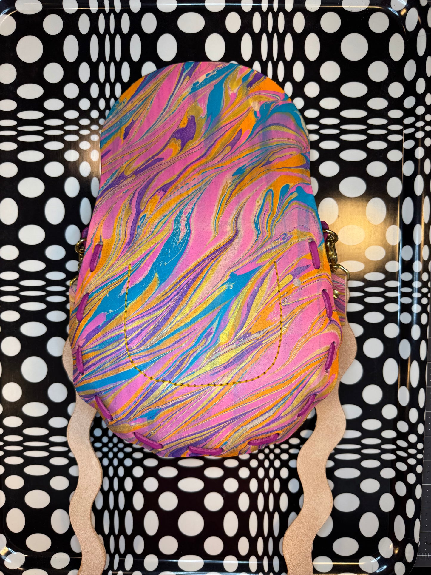 Wavy Saddle Bag – Hand Sewn Leather Crossbody Bag